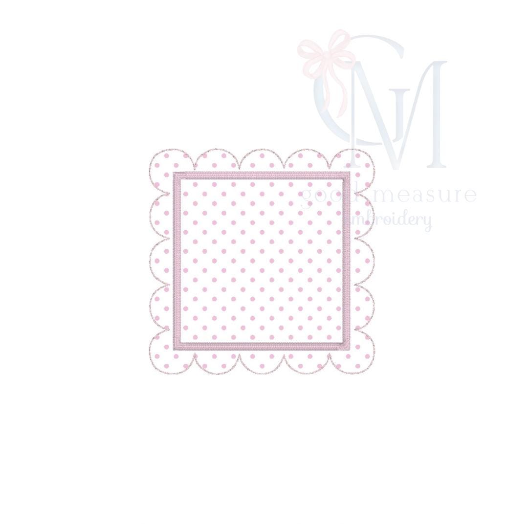 In the Hoop Scallop Name Frame Embroidery Design