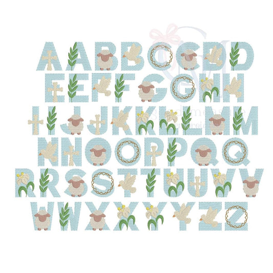 Alleluia Font Embroidery Design