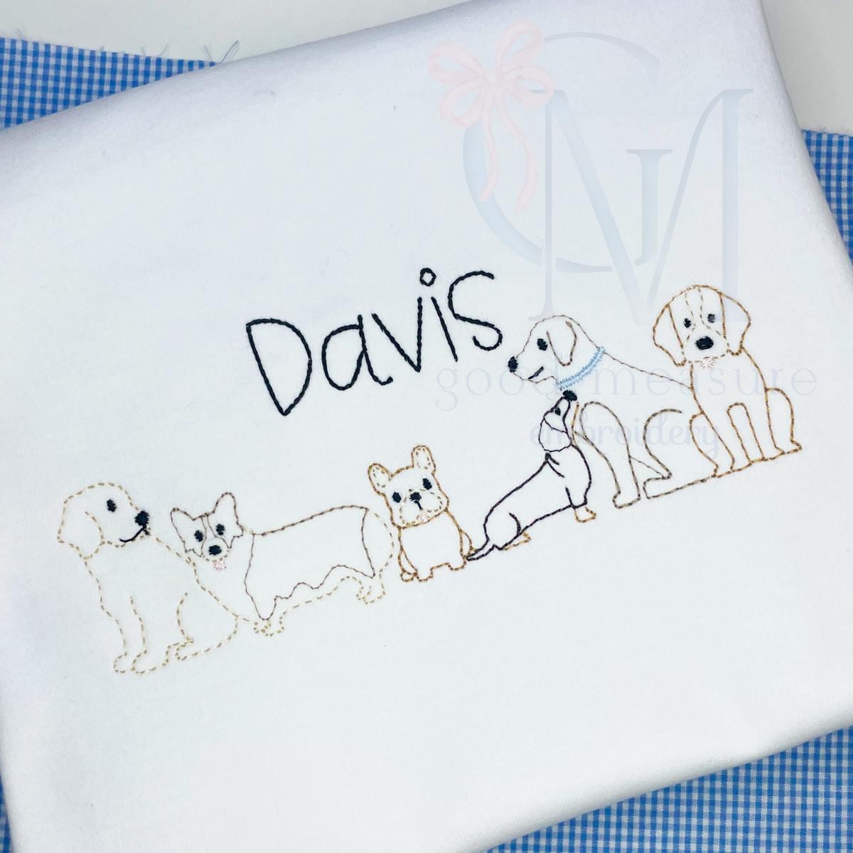 Vintage Stitch Puppy Line Up Machine Embroidery Design