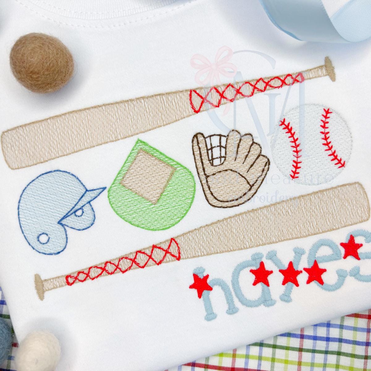 Baseball Gear Embroidery Design