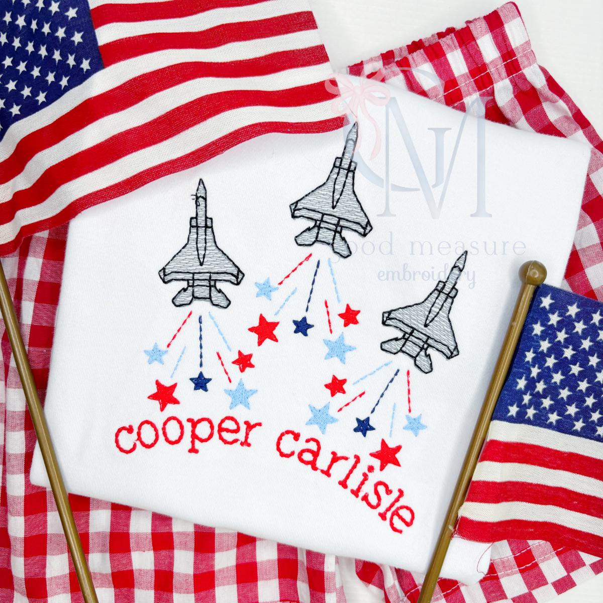 Fighter Jet Plane Embroidery Design