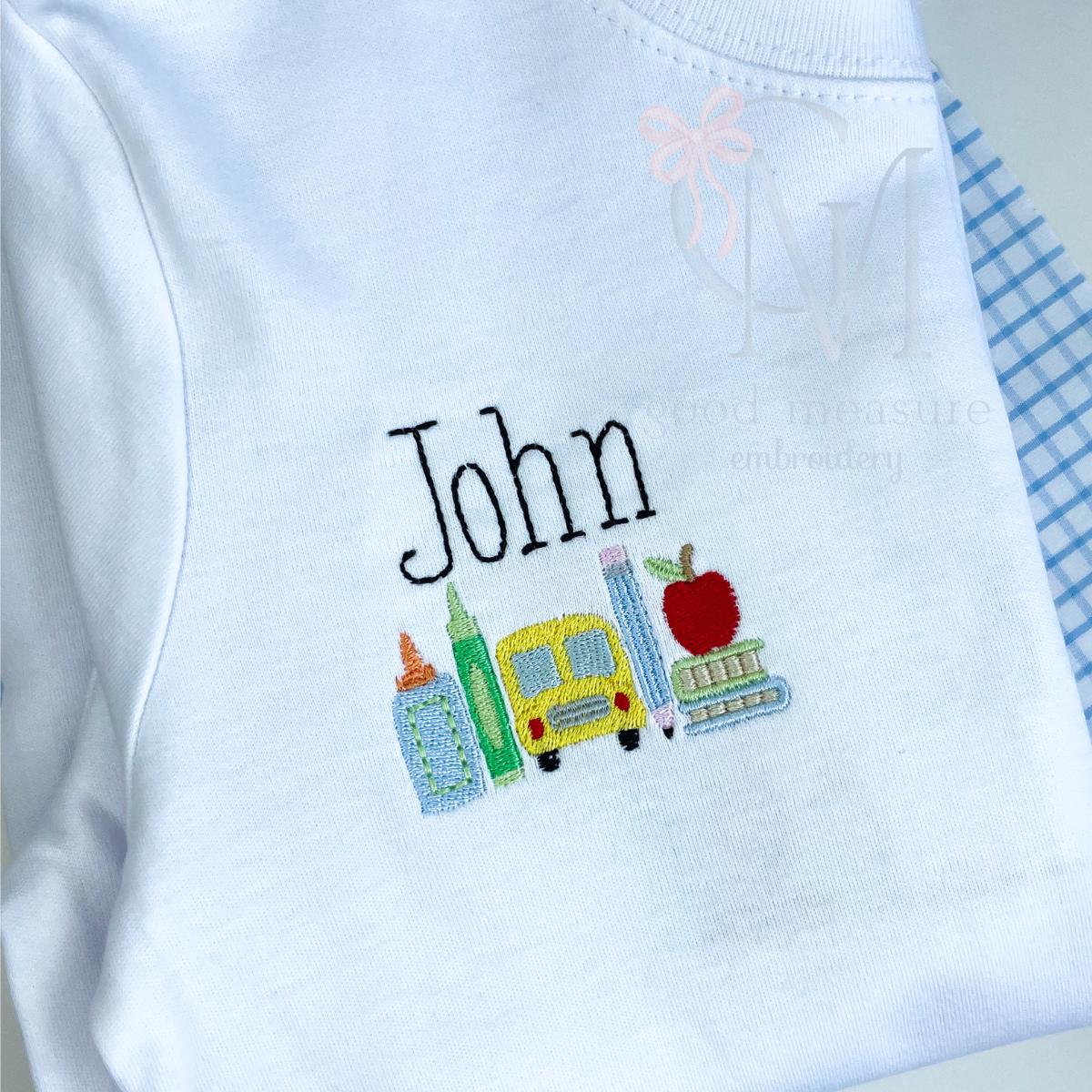 Back to School Mini Group Embroidery Design
