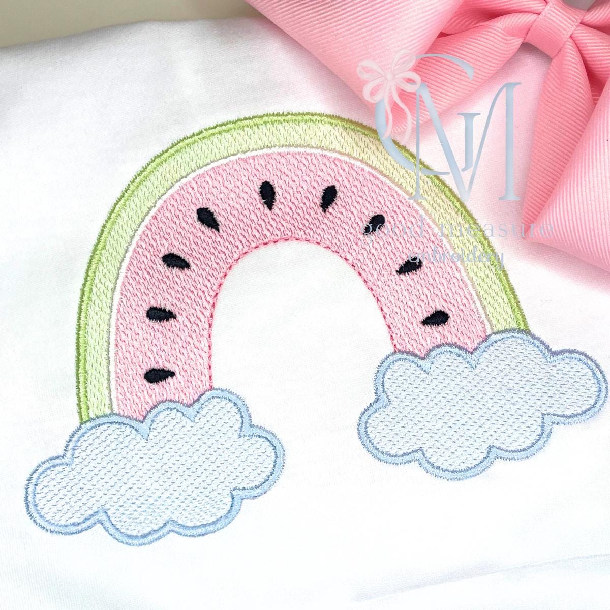Watermelon Rainbow Sketch Embroidery Design
