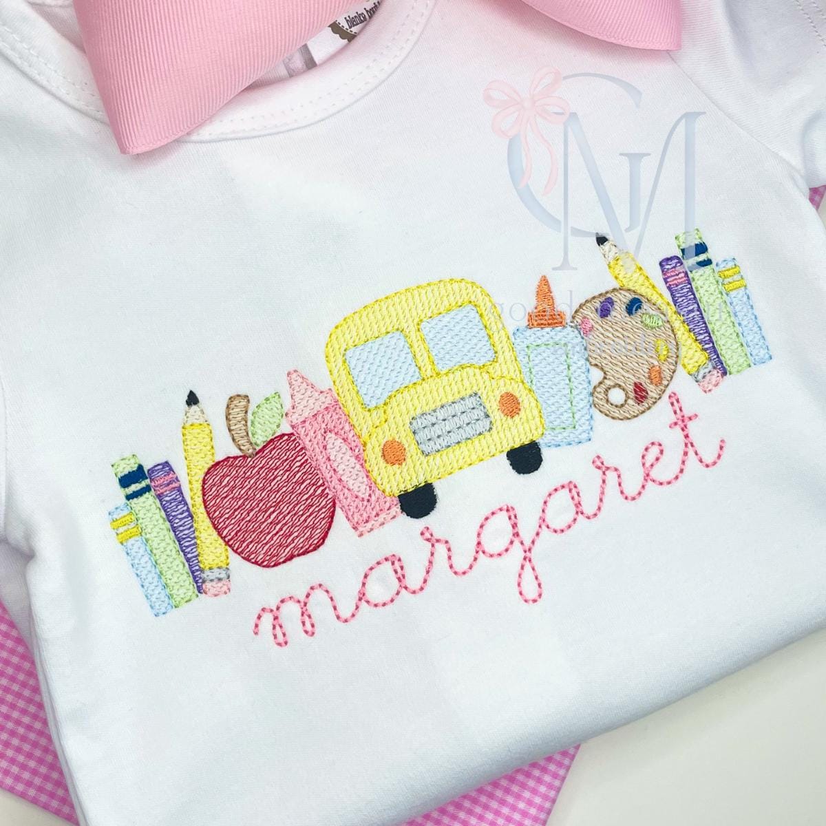 Back to School Sketch Embroidery Design