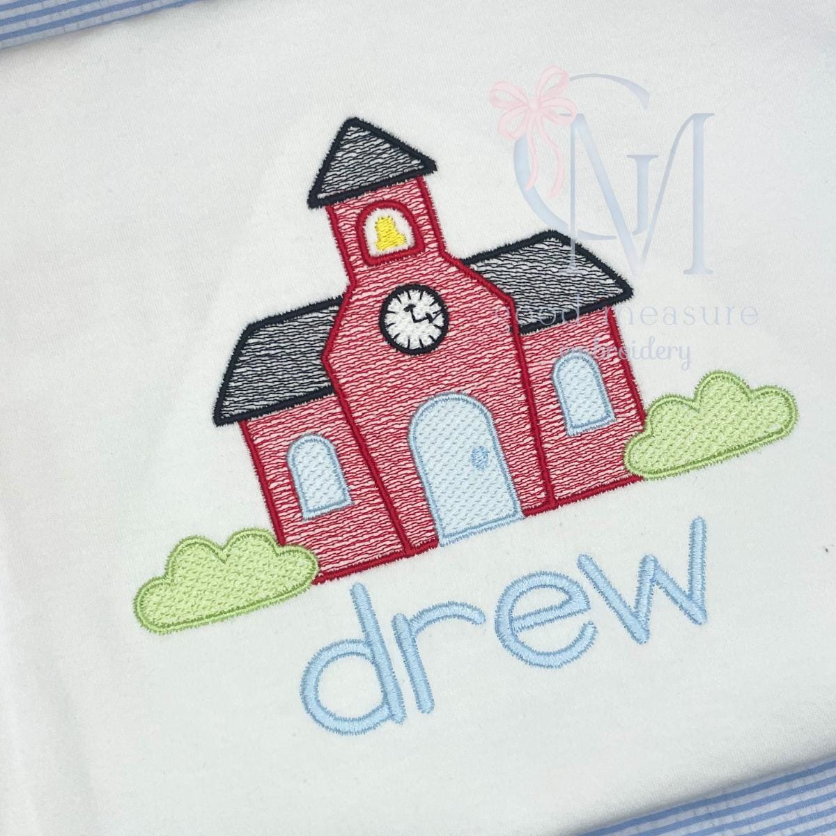 Schoolhouse Embroidery Design