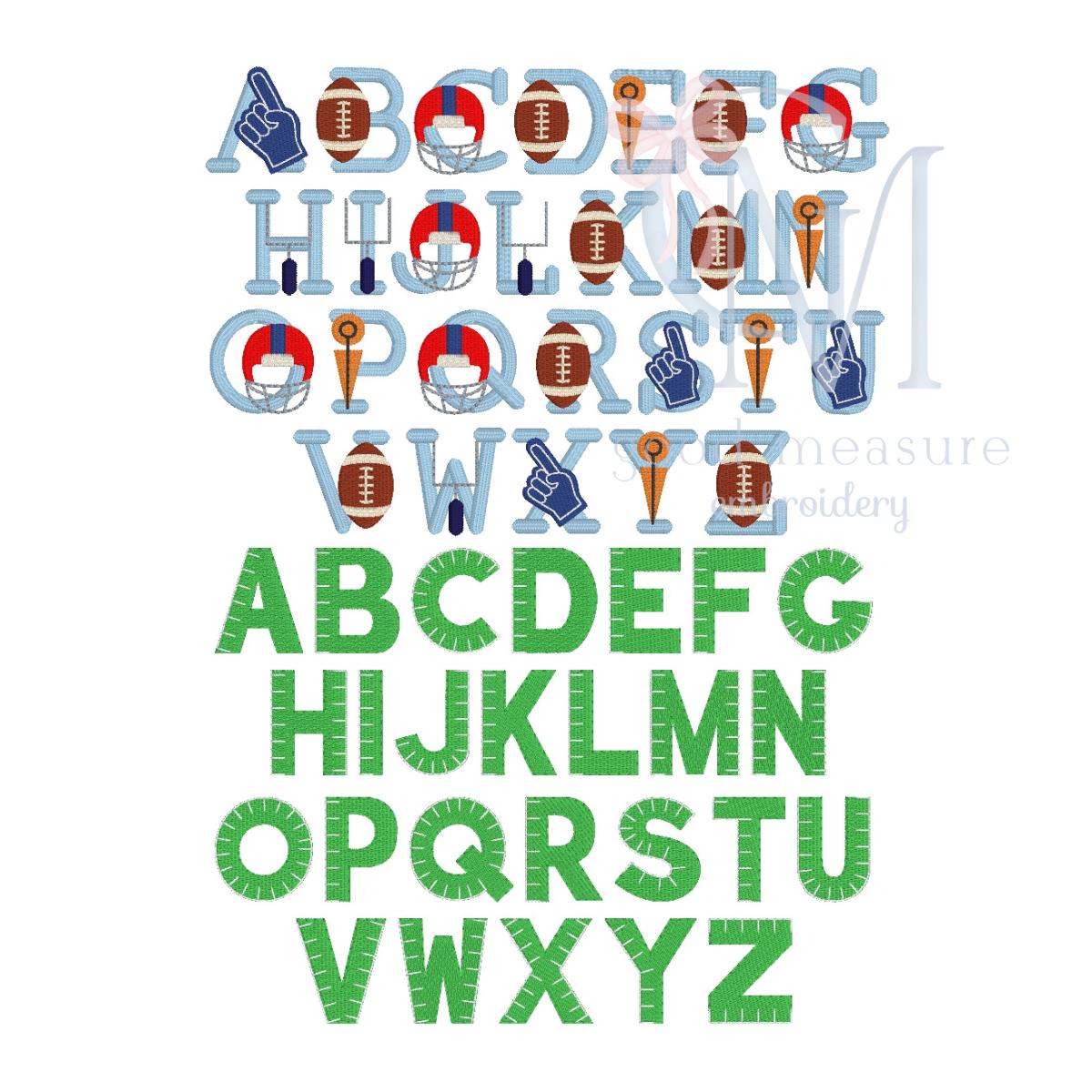 Touchdown Font Embroidery Design