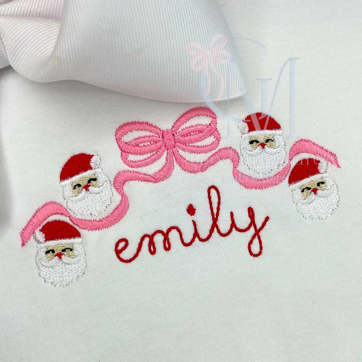 Santa Satin Heirloom Bow Embroidery Design