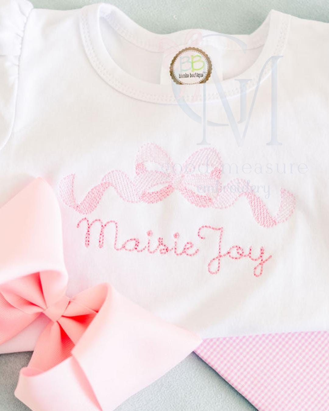 Sketch Two-Toned Bow Embroidery Design