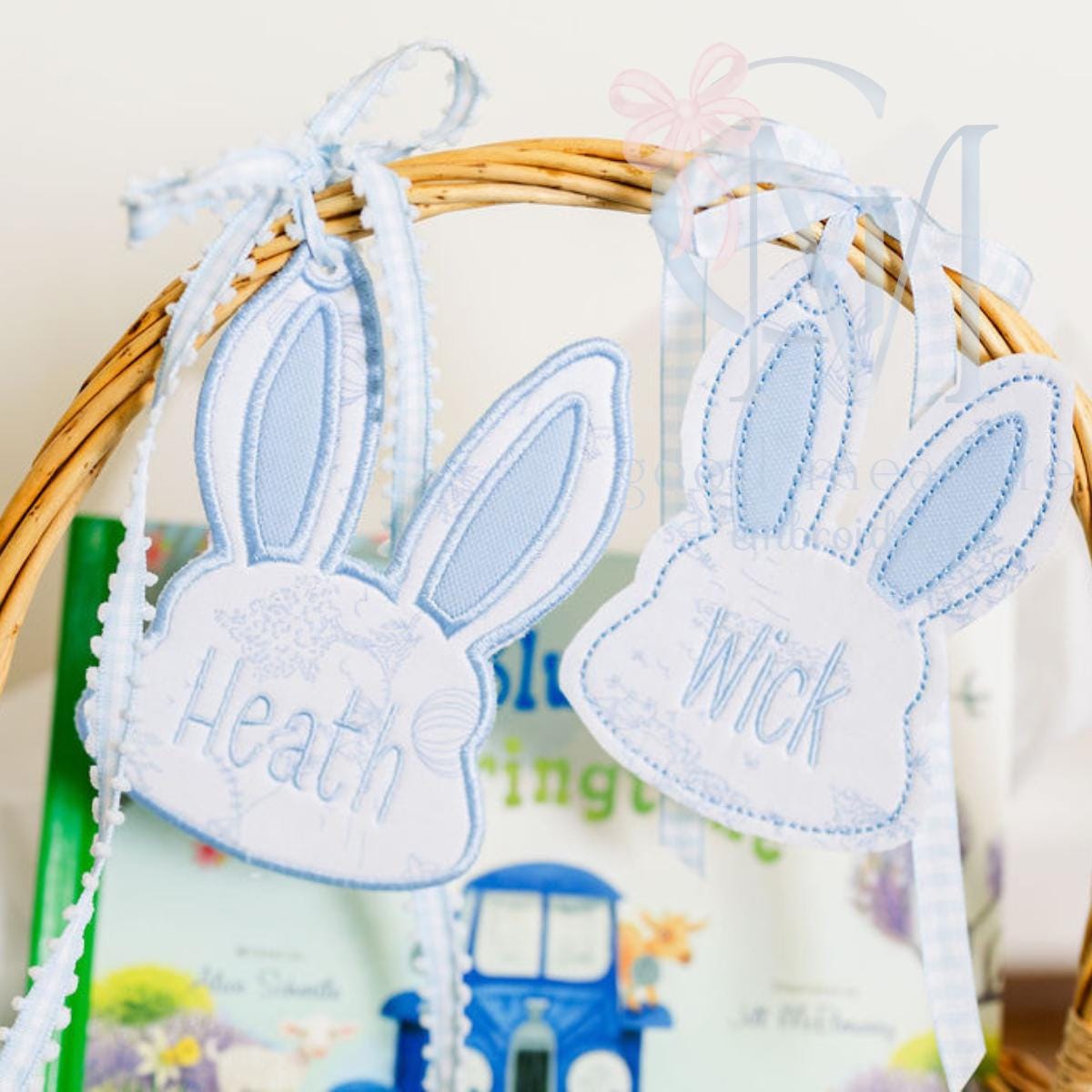 In the Hoop Satin Bunny Tag Embroidery Design