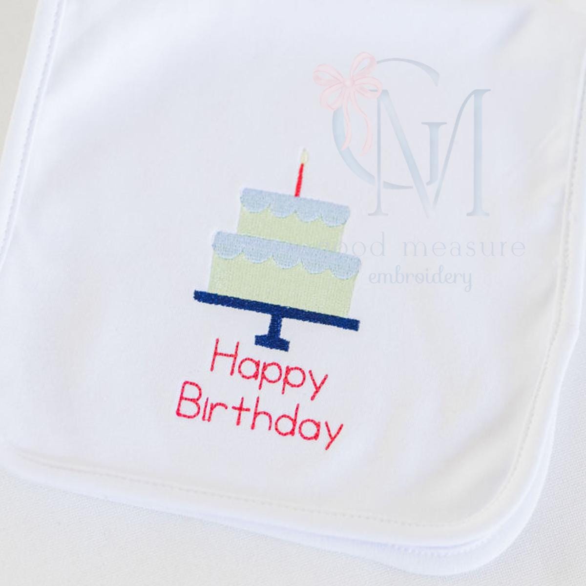 Scallop Two Tier Birthday Cake Fill Machine Embroidery Design