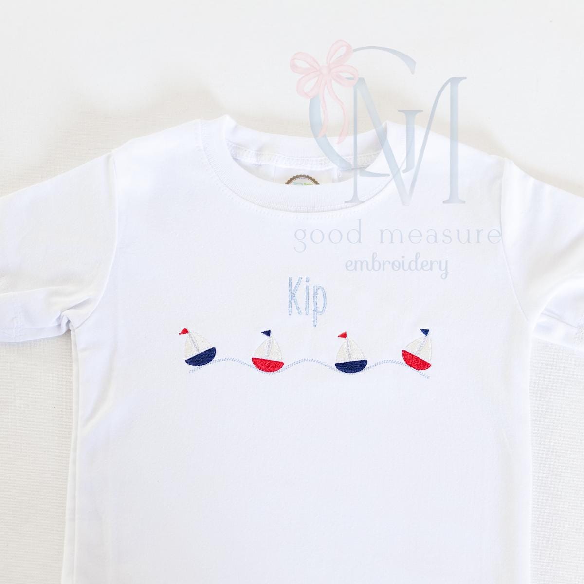 Sailboats on Waves Embroidery Design