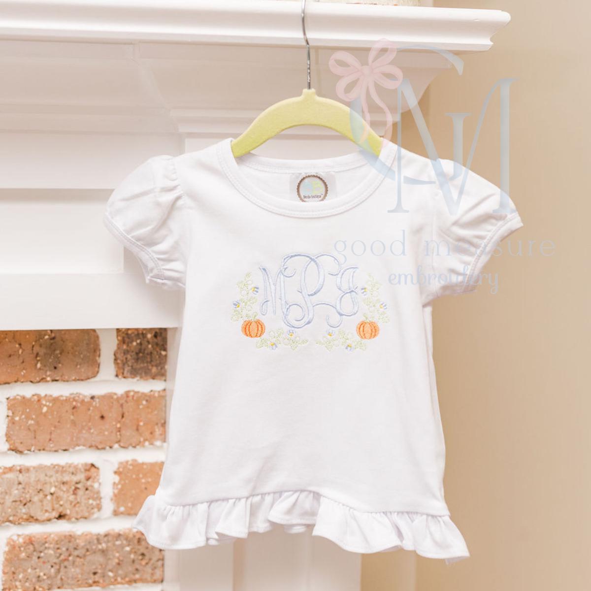 Pumpkin Vine Corner Frame Embroidery Design