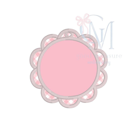 In the Hoop Satin Scallop Circle Double Fabric Ornament Embroidery Design