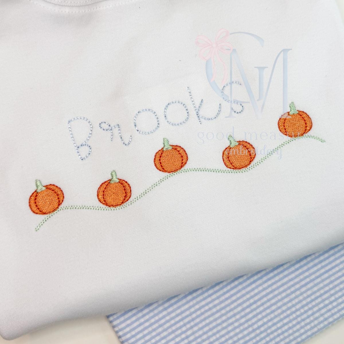 Pumpkins Rolling Hills Machine Embroidery Design