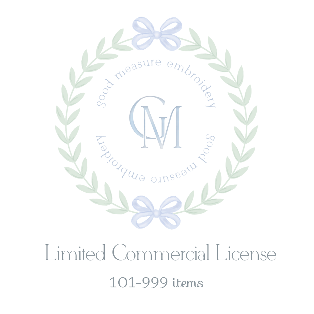 Licenses & Resizing – Good Measure Embroidery