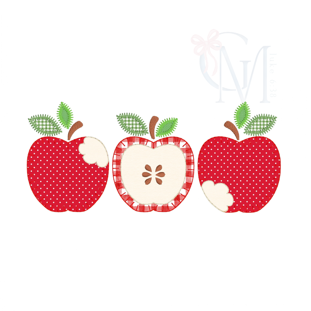 Apple Trio Applique Design