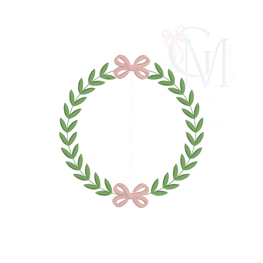 Bow Laurel Crest Embroidery Design