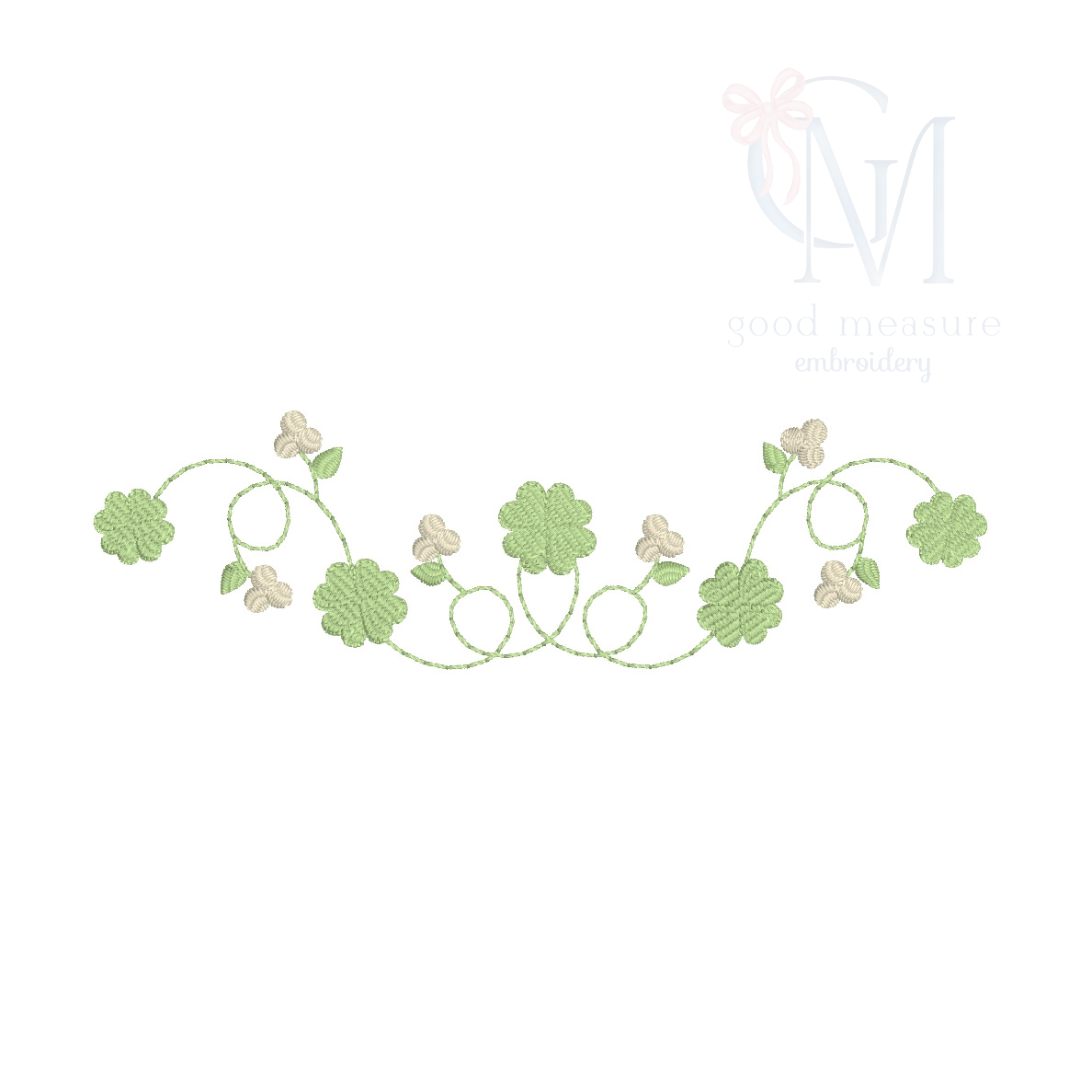 Clover Floral Frame Embroidery Design