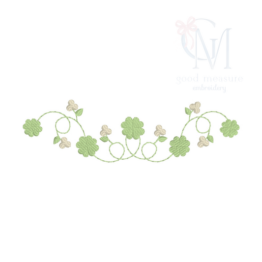 Clover Floral Frame Embroidery Design