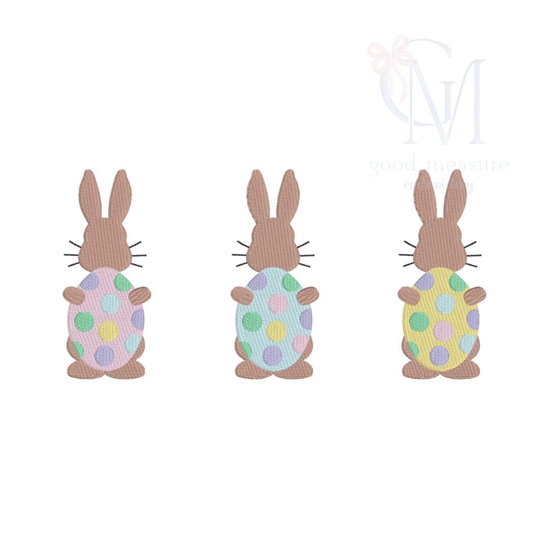 Bunnies & Eggs Embroidery Design