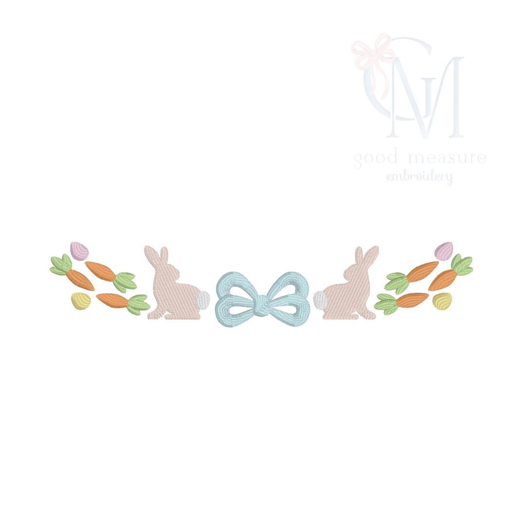 Bunny & Carrot Name Frame Embroidery Design