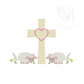 Girl Cross and Lambs Embroidery Design