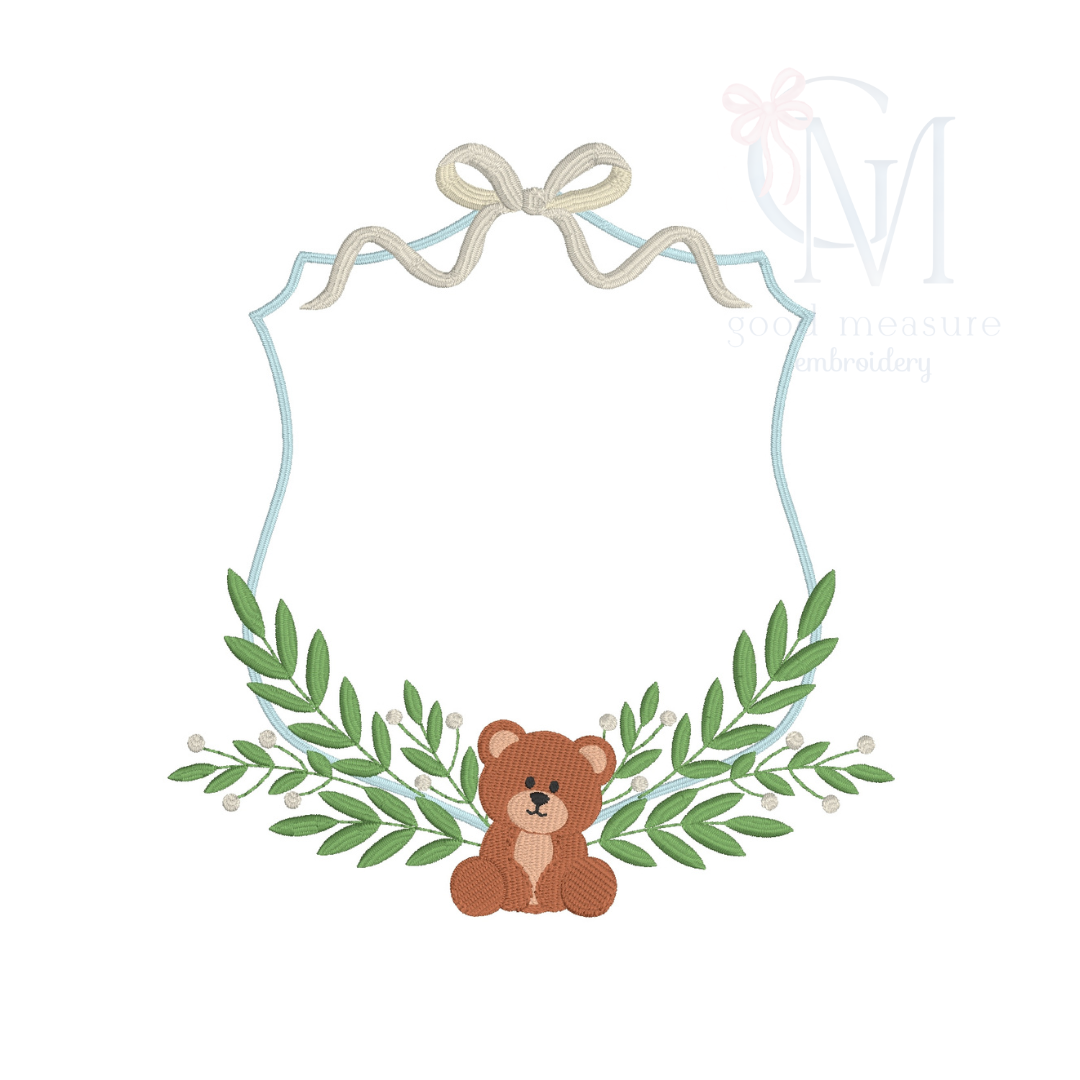 Baby Bear Crest Embroidery Design