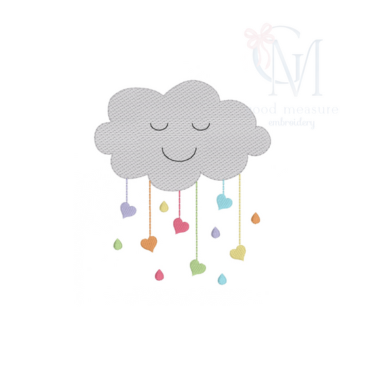 Happy Cloud Embroidery Design