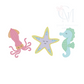 Girly Sea Creatures Trio Embroidery Design