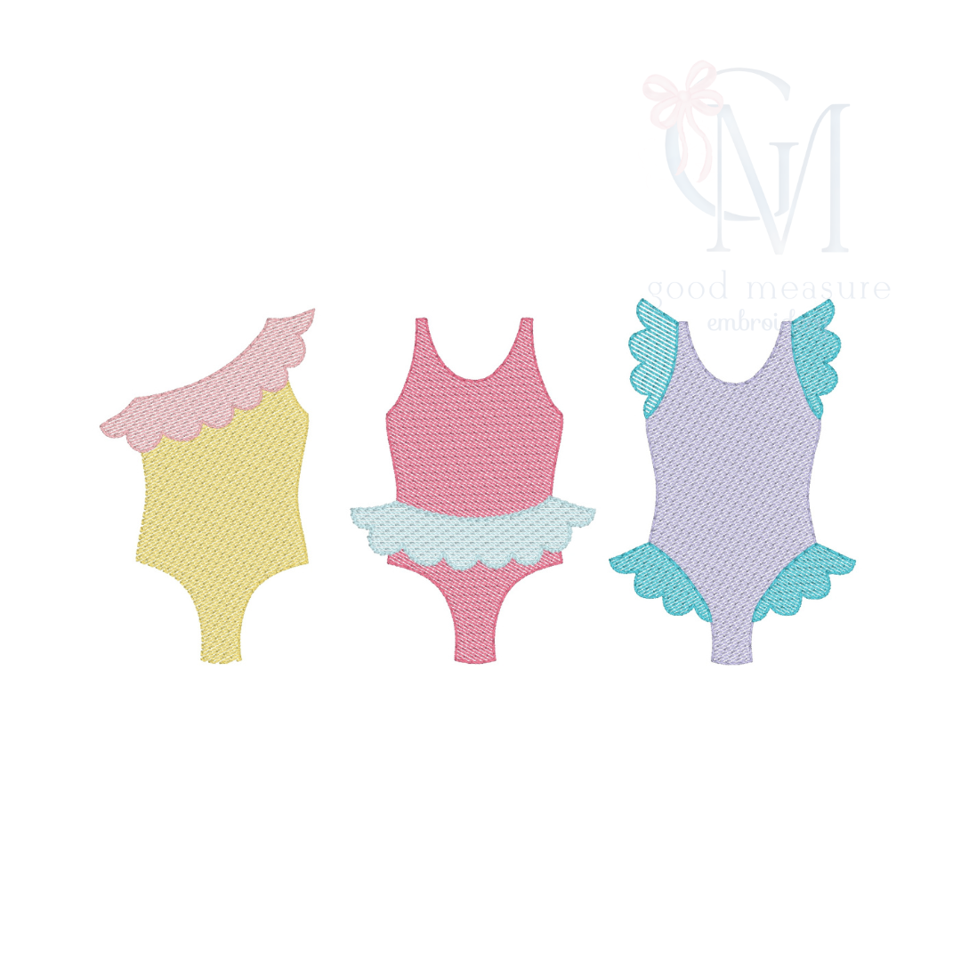 Swimsuits Sketch Embroidery Design