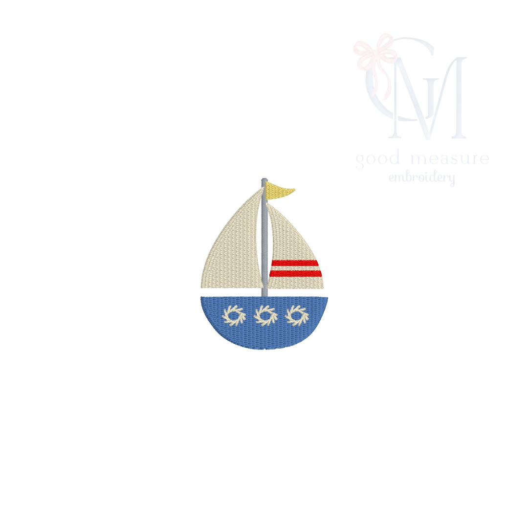 Mini Sailboat Embroidery Design