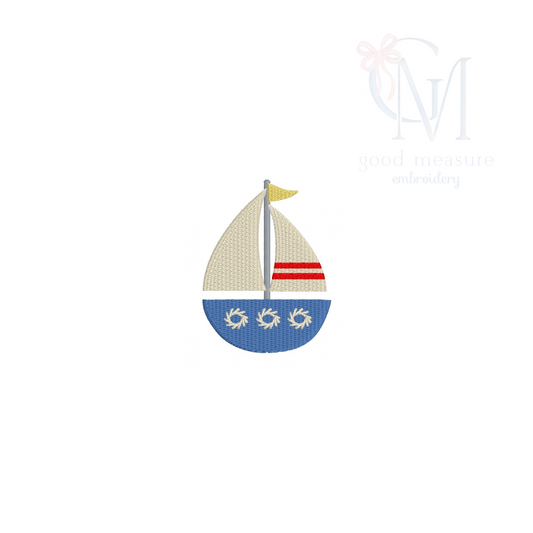 Mini Sailboat Embroidery Design