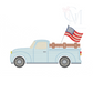 Patriotic Pickup Truck Embroidery Design