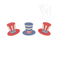 Patriotic Hat Trio Embroidery Design