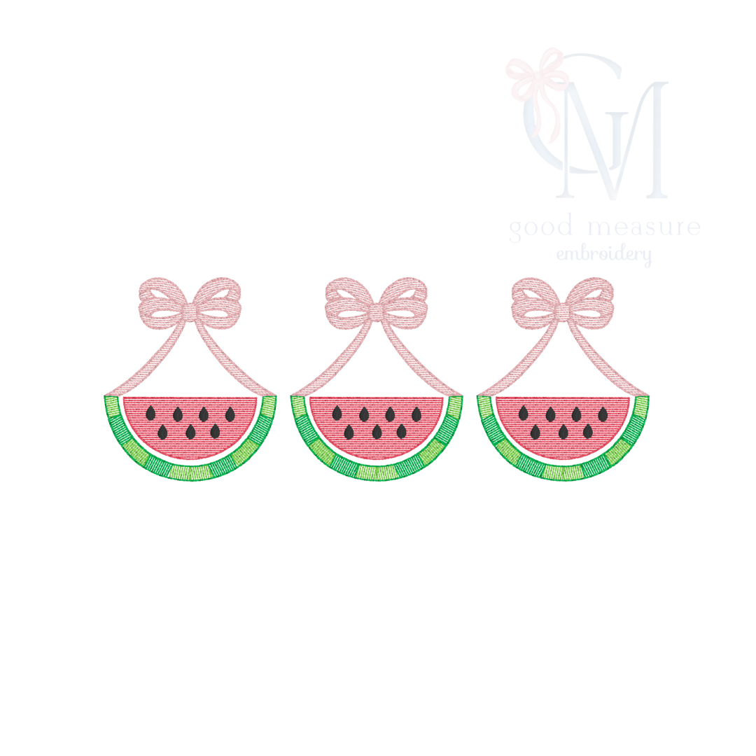 Watermelon Swag Sketch Trio Embroidery Design