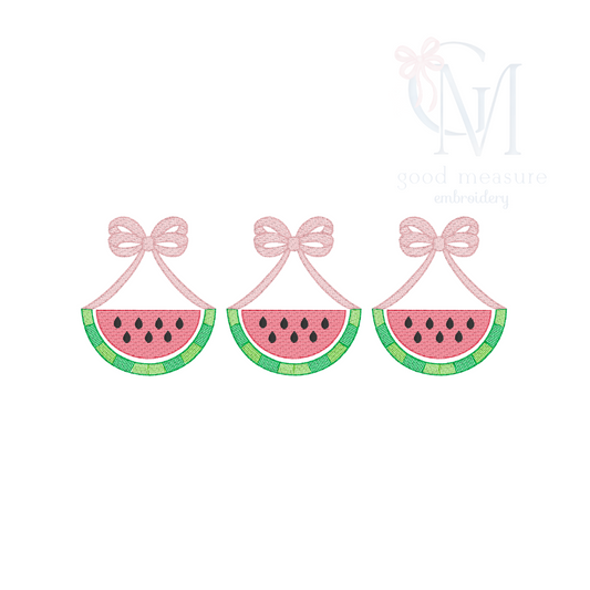 Watermelon Swag Sketch Trio Embroidery Design