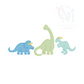 Dinosaur Trio Embroidery Design