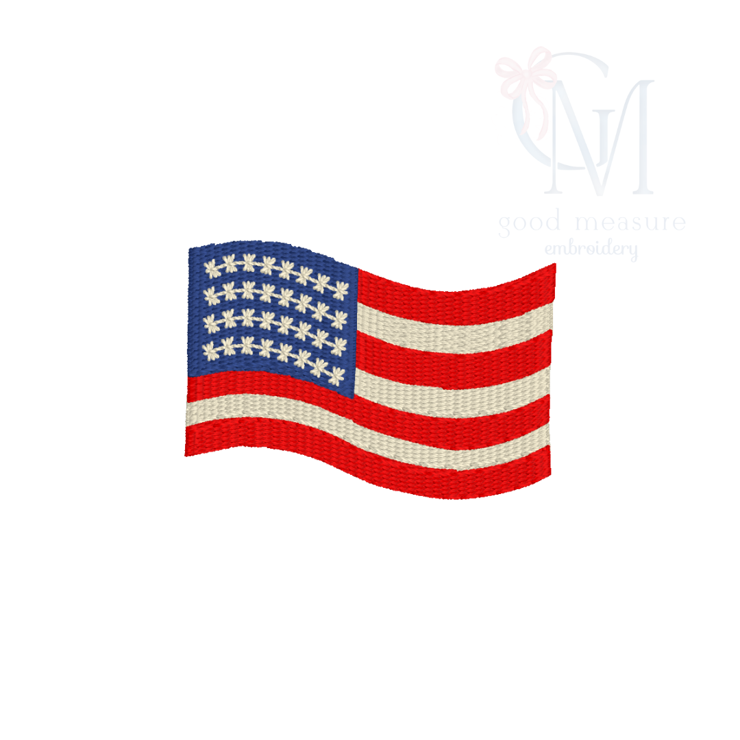 Mini American Flag Embroidery Design