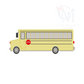 School Bus Sketch Embroidery Design