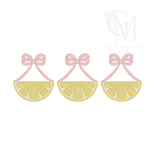 Lemon Wedge Trio Sketch Embroidery Design