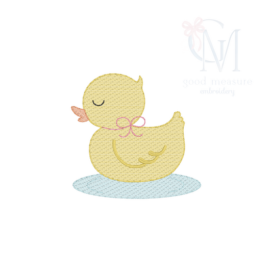 Sketch Baby Duck Girly Embroidery Design