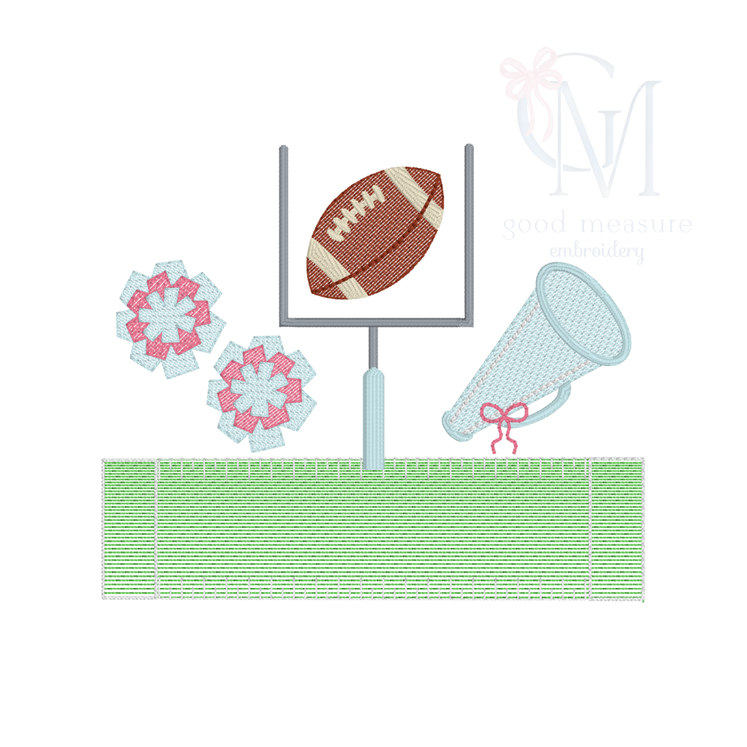 Football Girly Trio Embroidery Design