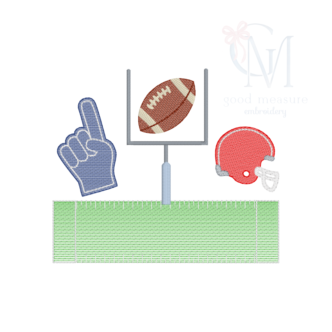 Football Trio Embroidery Design