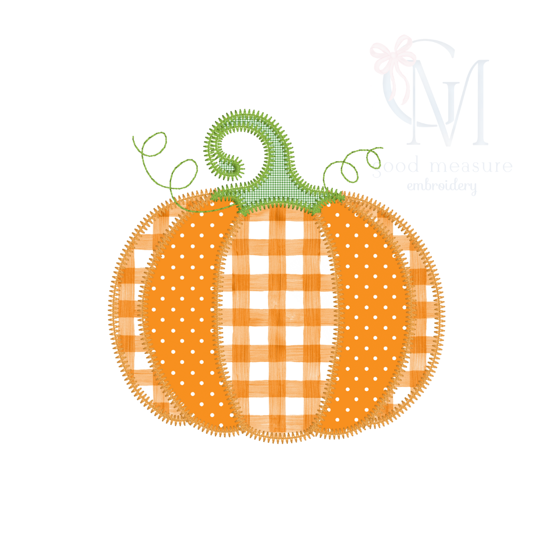 Fall Pumpkin Zig Zag Applique Design