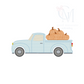 Pickup Truck with Pumpkins Embroidery Design