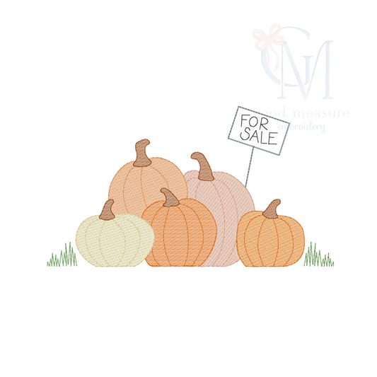 Pumpkins for Sale Embroidery Design