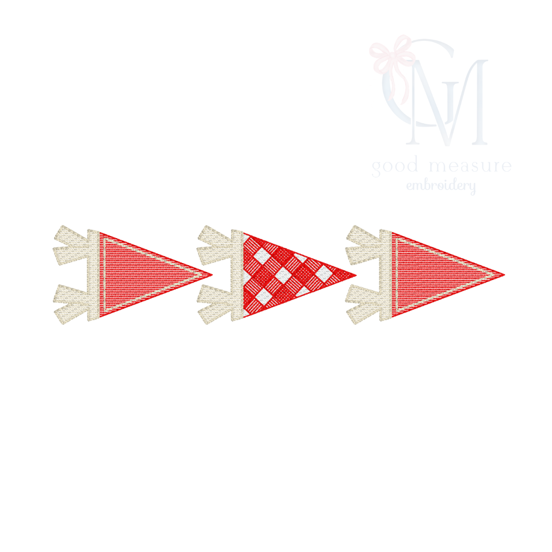 Sports Pennants Embroidery Design