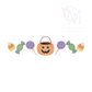 Halloween Treats Girly Sketch Embroidery Design