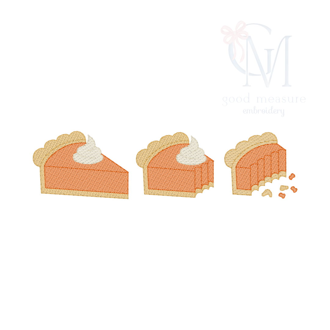 Pumpkin Pie Trio Embroidery Design