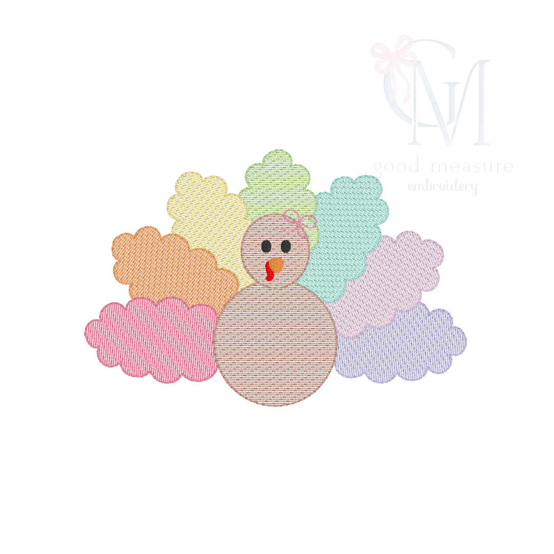 Scallop Turkey Embroidery Design